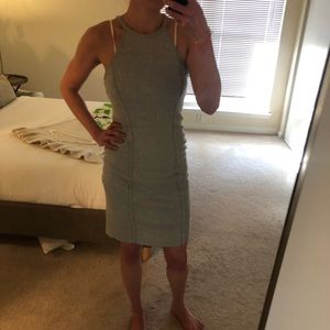 Gray splendid ribbed dress